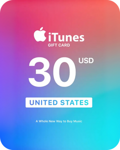 Apple iTunes 30 USD Gift Card (United States) - Digital Key