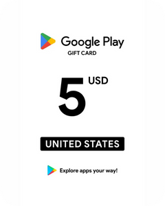 Google Play 5 USD Gift Card (United States) - Digital Key