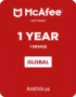 Buy McAfee Antivirus 1 Year – Global, 1 Device